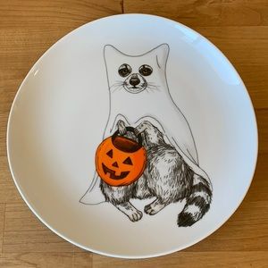 West Elm - Dapper Animal Halloween - Raccoon Ghost - Salad Plate